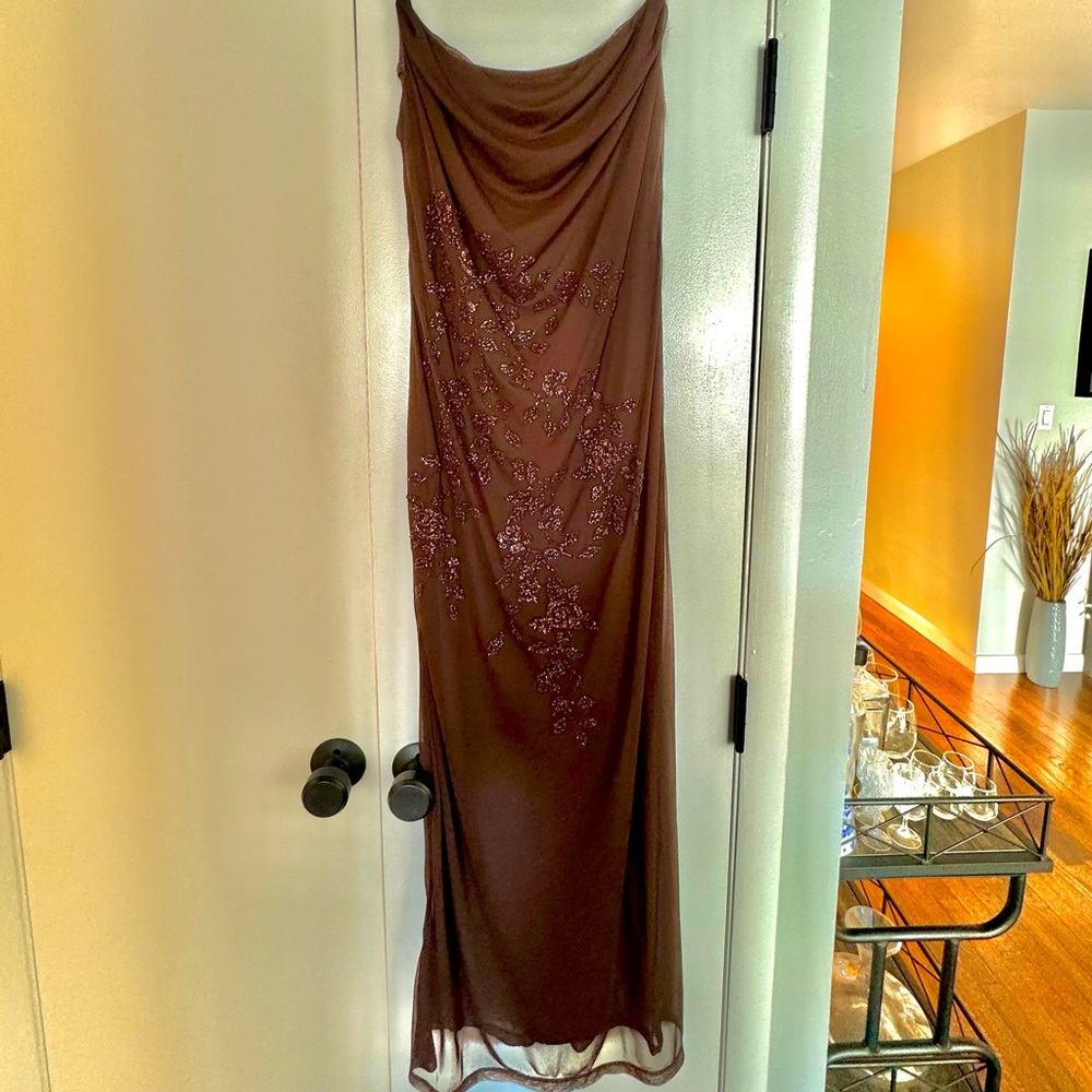 Chocolate Brown Gown and with Sequin Design